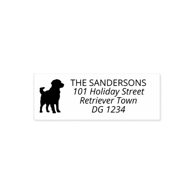 Golden Retriever Silhouette Address Permastempel (Design)