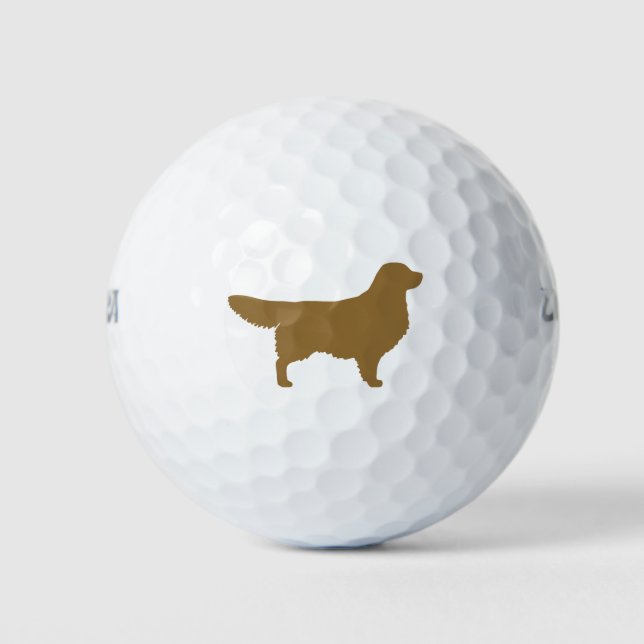 Golden Retriever Silhouette | Hundefutter Golfball (Vorderseite)