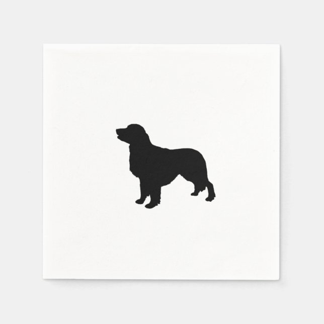 Golden Retriever Silhouette Liebe Hunde Serviette (Vorderseite)