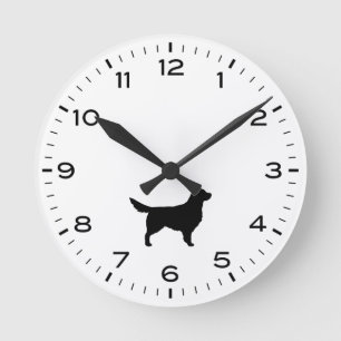 Golden Retriever Silhouette Runde Uhr