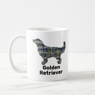Golden Retriever Silhouette Yellow&Black Grid Was? Kaffeetasse