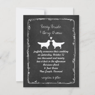 Golden Retriever Silhouetten Hochzeit Einladung