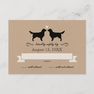 Golden Retriever Silhouetten Hochzeit RSVP Antwort