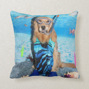 Golden retriever Snorkeler Kissen