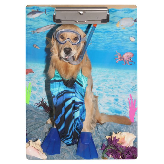 Golden retriever Snorkeler Klemmbrett (Vorderseite)