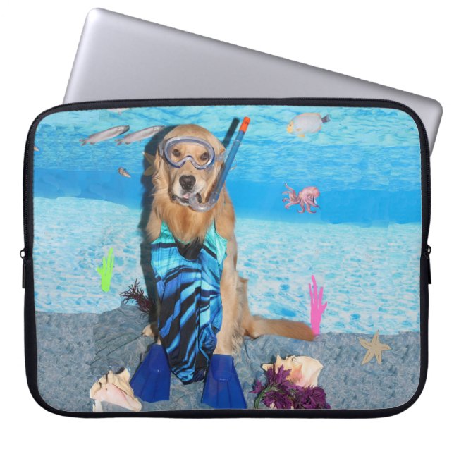 Golden retriever Snorkeler Laptopschutzhülle (Vorderseite)