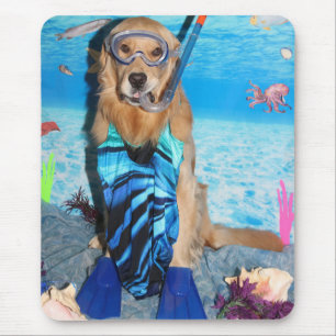 Golden retriever Snorkeler Mousepad