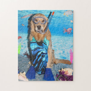 Golden retriever Snorkeler Puzzle