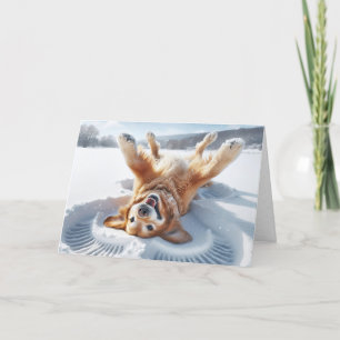 Golden Retriever Snow Angel Feiertagskarte