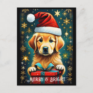 Golden Retriever Snowflakes Santa Dog Postkarte