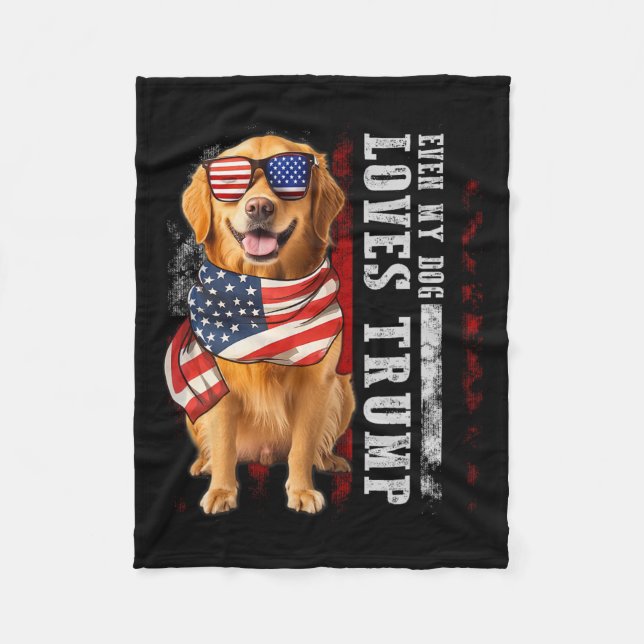 Golden Retriever sogar meine Hunde Lieben Trump Fu Fleecedecke (Vorderseite)