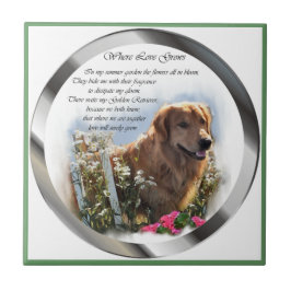 Golden Retriever Sommergarten Fliese