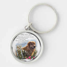 Golden Retriever Sommergarten Schlüsselanhänger