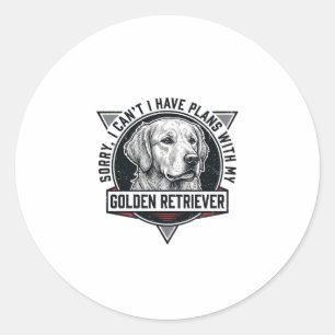 Golden Retriever Sorry I Have Plans Hunde Liebhabe Runder Aufkleber