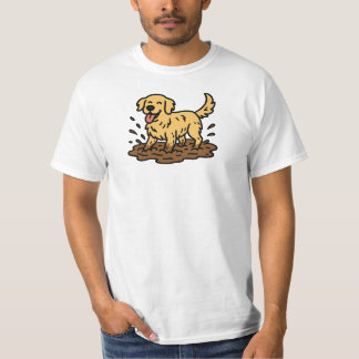 Golden Retriever spielt im Schlamm T-Shirt