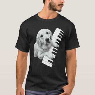 Golden Retriever spielt Klavier Pianist Hunde Lieb T-Shirt