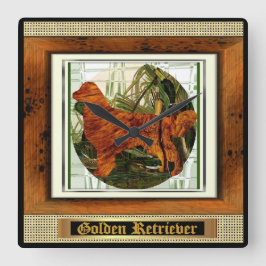 Golden Retriever Sporting Hund Art Quadratische Wanduhr