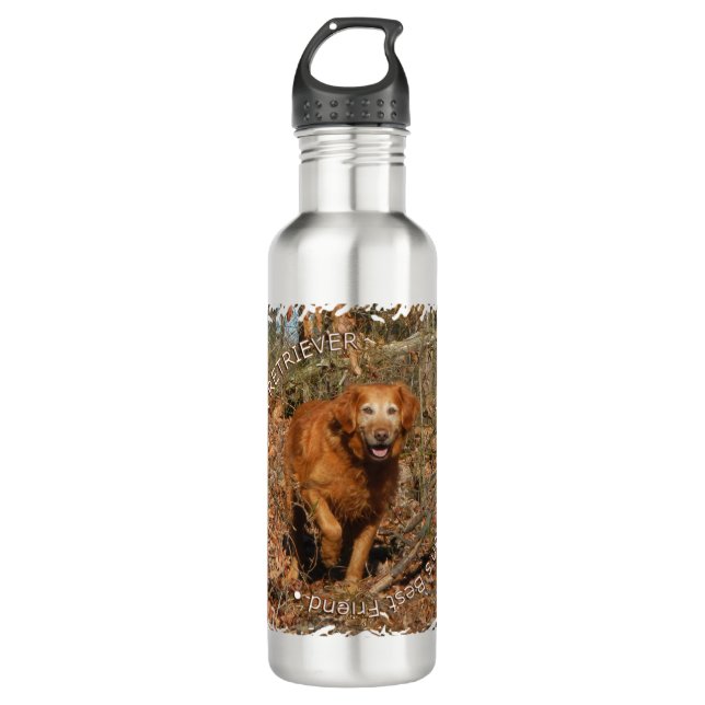 Golden Retriever Sportsmans Beste Freundin Edelstahlflasche (Vorderseite)