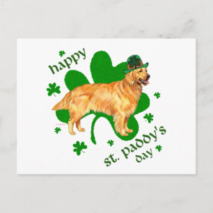 Golden Retriever St Paddy's Day Postkarte
