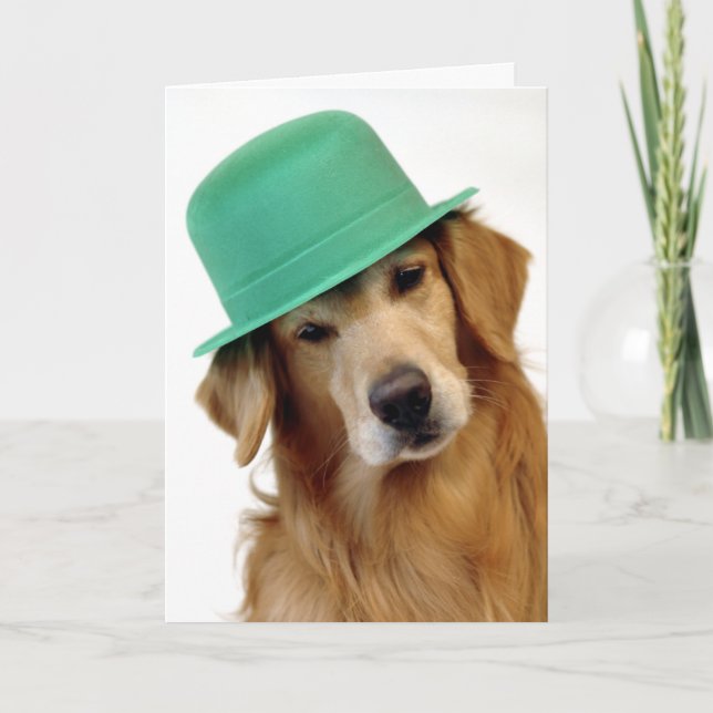 Golden retriever-St Patrick Tag Karte (Vorderseite)