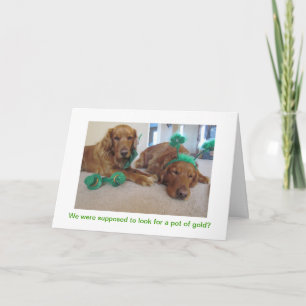 Golden Retriever St. Patrick's Day Card Karte