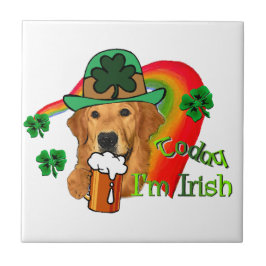 Golden Retriever St Patricks Day Fliese