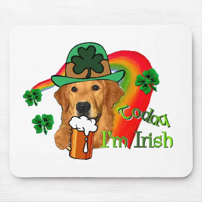 Golden Retriever St Patricks Day Mousepad (Vorne)