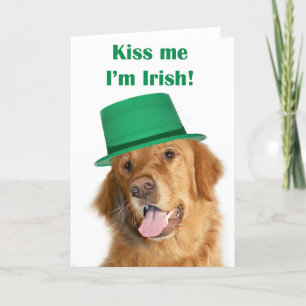 Golden retriever St. Pattys Karte