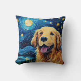 Golden Retriever Starry Night Kissen
