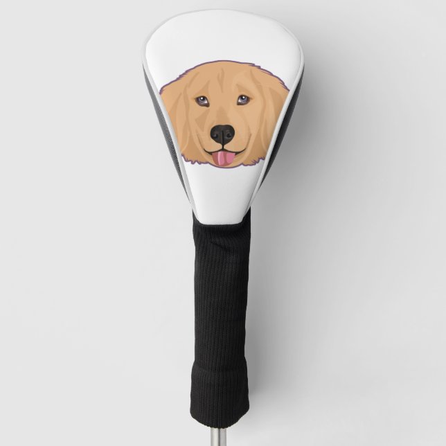 Golden Retriever Sticker Golf Headcover (Vorderseite)
