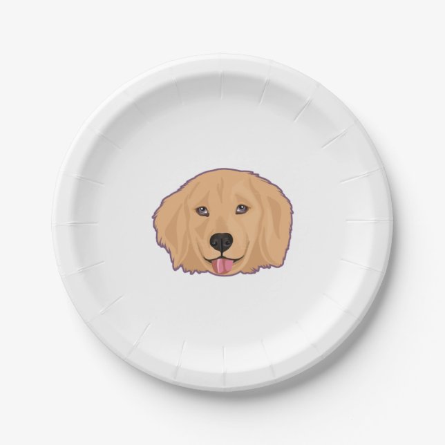 Golden Retriever Sticker Pappteller (Vorderseite)