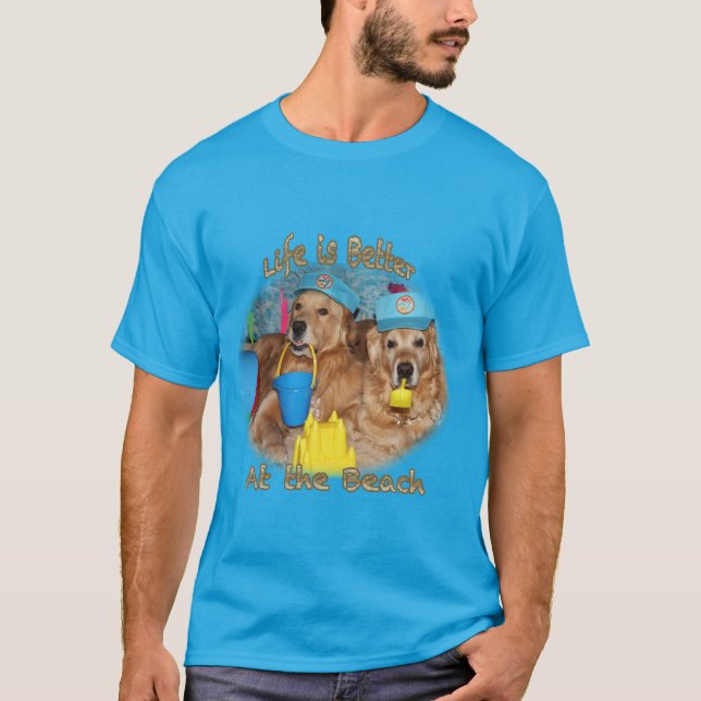 Golden retriever-Strand-Babys T-Shirt (Vorderseite)
