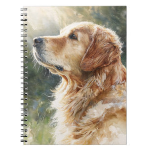 Golden Retriever Sunlit Portrait Notebook Notizblock
