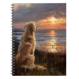 Golden Retriever Sunset Notebook Notizblock