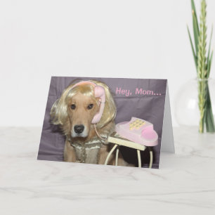 Golden Retriever Telefonanruf zum Muttertag der Ma Karte