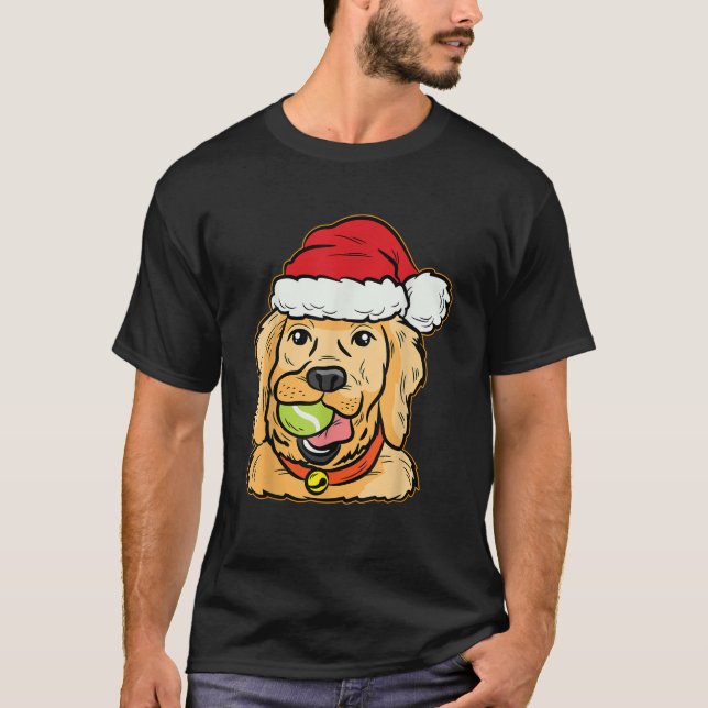 Golden Retriever Tennis Ball Christmas Pajama Dog  T-Shirt (Vorderseite)
