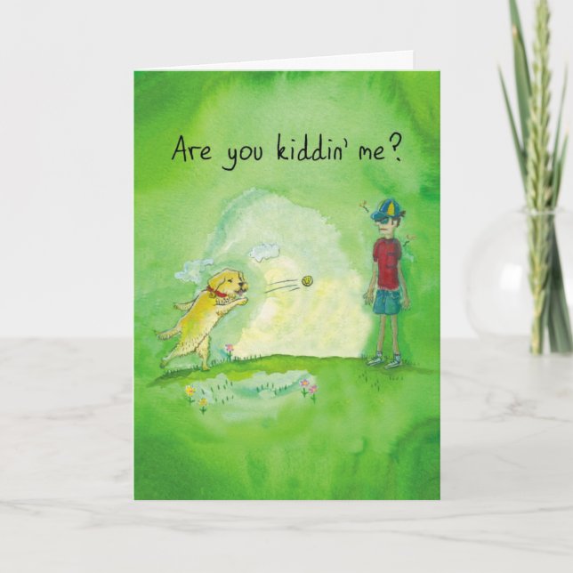 Golden Retriever Thrower - Funny Boss's Day Card Karte (Vorderseite)