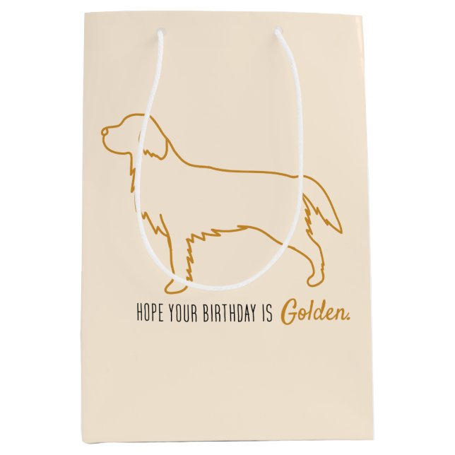 Golden Retriever Tissue Paper  Mittlere Geschenktüte (Vorderseite)