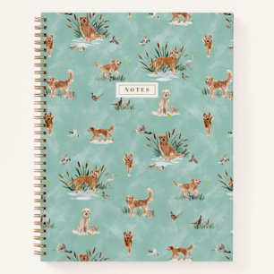 GOLDEN RETRIEVER TOILETTE Aqua Notizbuch