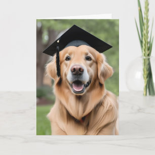 Golden Retriever Trading Graduation Cap Karte