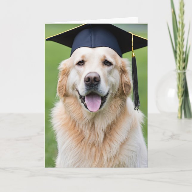 Golden Retriever Trading Graduation Cap Karte (Vorderseite)