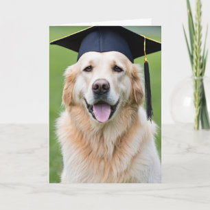 Golden Retriever Trading Graduation Cap Karte