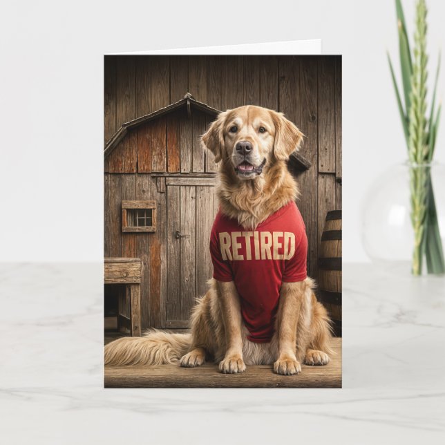 Golden Retriever Tragen eines müden Shirts Karte (Vorderseite)