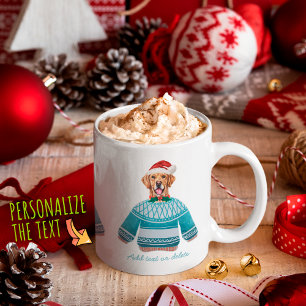 Golden Retriever trägt hässlichen Pullover Hunde L Kaffeetasse