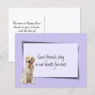 Golden Retriever Trauerfall vom Tierarzt Postkarte