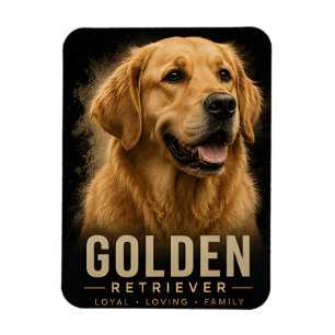 Golden Retriever Treuer Liebender Familienhund Por Magnet