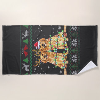 Golden retriever Ugly Christmas Dog Funny Christma Strandtuch