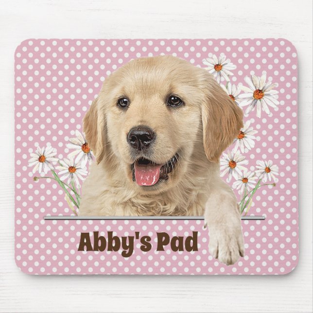 Golden Retriever und Daisies Mouse Pad Mousepad (Vorne)