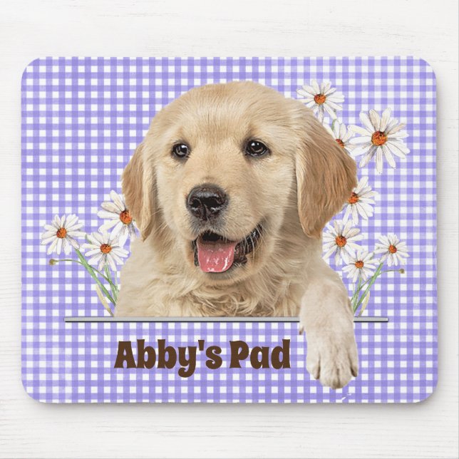 Golden Retriever und Daisies Mouse Pad Mousepad (Vorne)