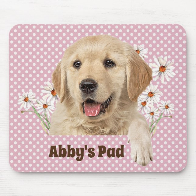 Golden Retriever und Daisies Mouse Pad Mousepad (Vorne)